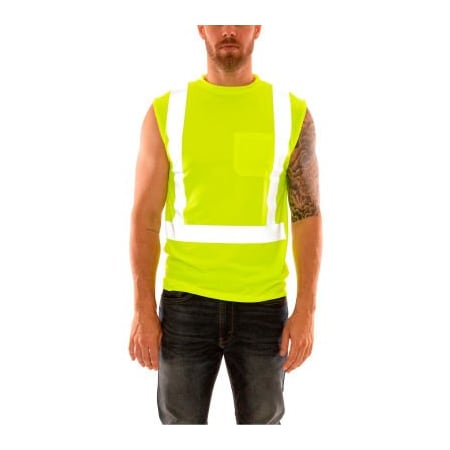 Tingley Long Sleeve Hi-Vis T-Shirt, Class 3, Type R, Birds Eye Polyester, Lime, SM S75222.SM